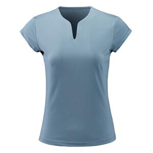 ANIVIVO Women Golf Shirts V-Neck Solid Tennis Shirts for Women, Active Tank Top Shirts for Running& Women Tennis Clothing(Blue,M)