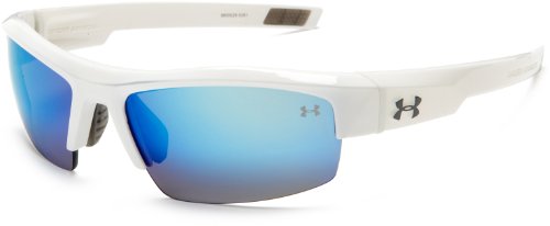 Under Armour Igniter Sunglasses Oval, Shiny White/Gray Blue Multiflection Lens, 60 mm