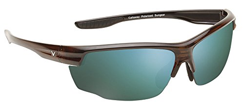 Callaway Sungear Kite Golf Sunglasses – Tortoise Plastic Frame, Gray Lens w/Green Mirror