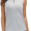 ANIVIVO Women Golf Shirts V-Neck Solid Tennis Shirts for Women, Active Tank Top Shirts for Running& Women Tennis Clothing(Blue,M)