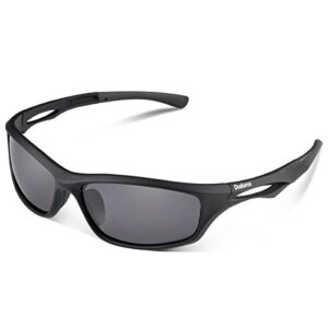 Duduma Polarized Sports Sunglasses for Running Cycling Fishing Golf Tr90 Unbreakable Frame (Black Matte Frame with Black Lens)