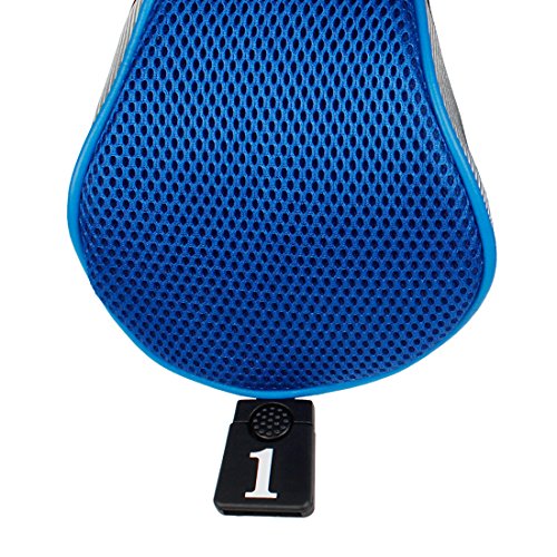 Andux Golf 460cc Driver Wood Head Covers with Long Neck and Interchangeable No. Tags Pack of 5 (Blue, MT/MG35)