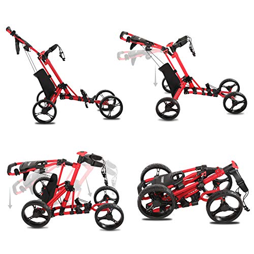 JANUS Golf Push Cart, Golf cart for Golf Clubs, Golf Pull cart for Golf Bag, Golf Push carts 4 Wheel Folding, Golf Accessories for Men Women/Kids Practice and Game