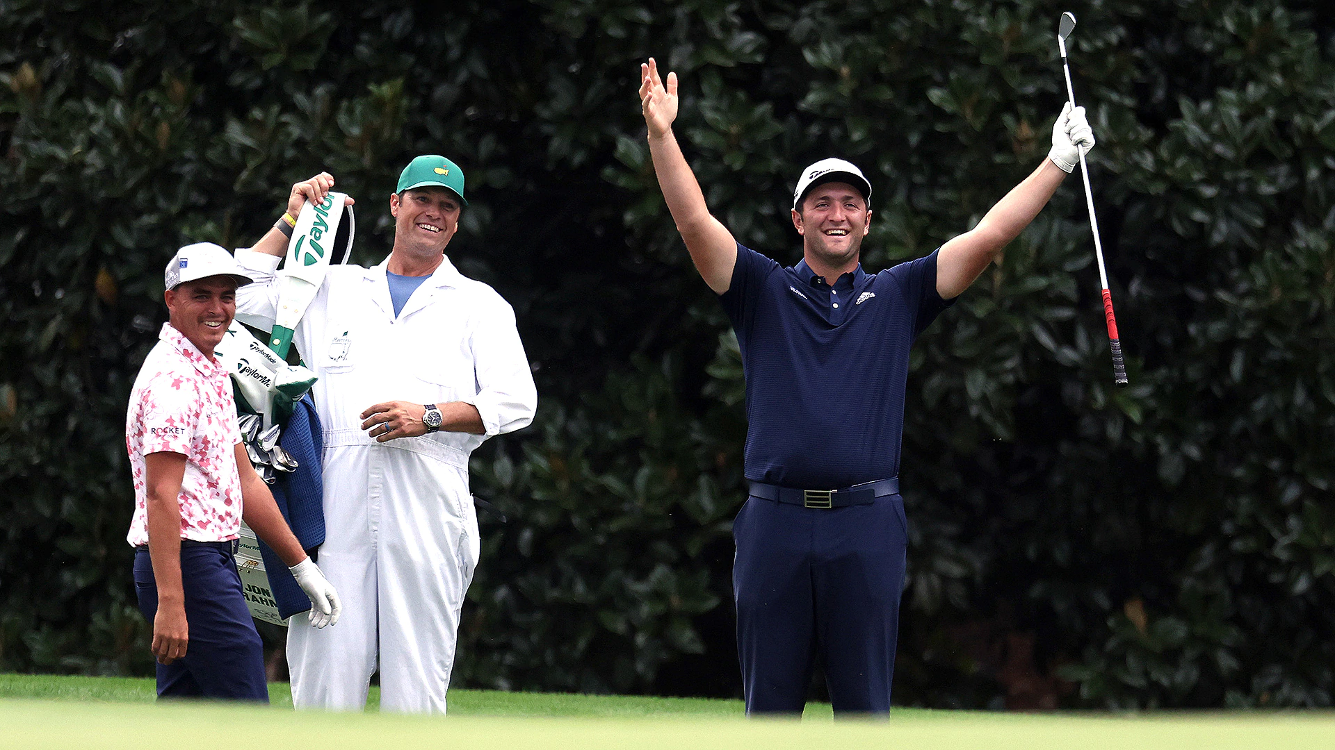 Watch: Jon Rahm, on his birthday, skips ball across pond, into hole at No. 16 at 2020 Masters