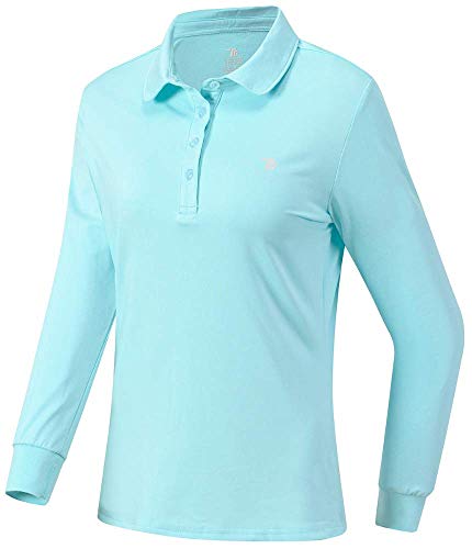 AIRIKE Golf Polo Shirts for Women Long Sleeve Colourful Quick-Dry Workwear & Activewear-Womens Athletic Apparel Green