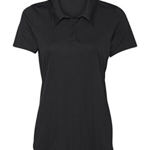 Women’s Dry-Fit Golf Polo Shirts 3-Button Golf Polo’s in 20 Colors XS-3XL Shirt Black-S