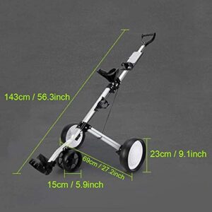 ZXL 4 Wheel Golf Cart Push Pull, Folding Golf Pull Trolley with Drink Holder, Compact Pull Caddy Cart, Easy to Open