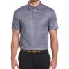 adidas Golf Mens Heather 3-Stripes Block Sport Shirt (A213) -Vista Grey -XL
