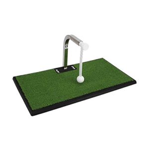 Indoor Golf Swing Trainer – Golf Swing simulator for Indoors and Outdoors (Home, Office, Man Cave) – Golf Training Aid with Green Mat and 2 Golf Balls – Golf Practice Equipment – Portable Golf Kit