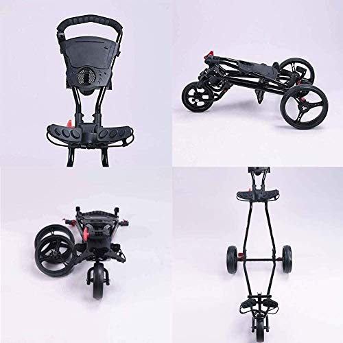 BOYZ Golf Trolley Golf Cart Lightweight Foldable with 360 Rotating Front Wheel, One Second to Open and Close 3 Wheel Golf Push Cart
