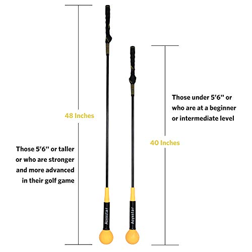 Asyxstar Golf Swing Trainer Aid – Power Flex Golf Swing Training aid for Strength and Tempo Golf Warm Up Stick