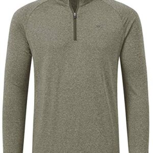 MoFiz Men’s Golf Shirts Long Sleeve Shirts Sports Polo Shirts Athletic Jersey Shirts Zipper Shirts Army Green Size S