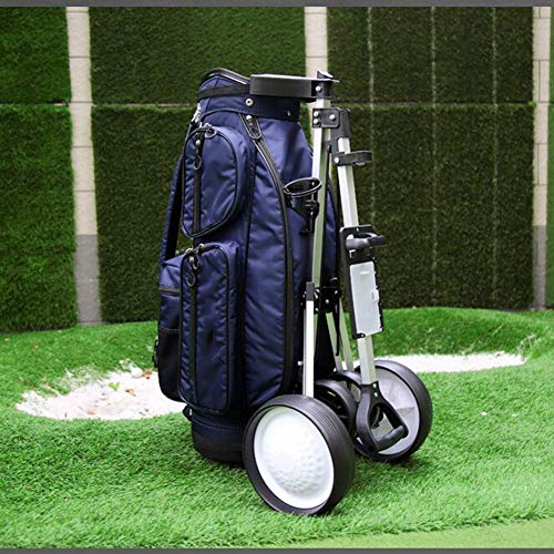 Folding Lightweight Golf Push Cart, 4 Wheel Golf Trolley Push Pull Golf Cart – Foot Brake, Quick Open and Close Golf Pull Cart with Score Board, for Outdoor Sports