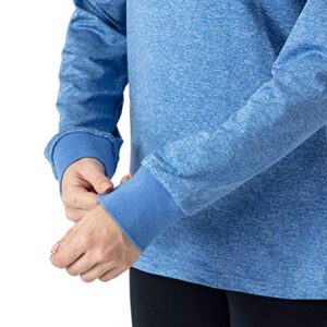 Rdruko Women’s Long Sleeve Polo Golf Shirts Casual Sports T-Shirts with Thin Fleece(Dark Blue, US M)