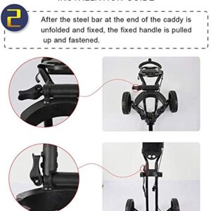 YAOJIA Golf carts 4 Wheel Golf Push Cart Foldable | Easy to Open & Close Golf Trolley with Umbrella Holder Golf Push cart
