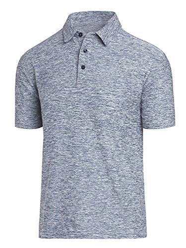 COSSNISS Men’s Dry Fit Golf Polo Shirt, Silver, X-Large
