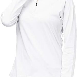 Long Sleeve Golf Polo Shirt Women White Stand Up Collar Tennis Athletic Shirts Dry Fit Lady Golf Tank Top Thermal Fleece