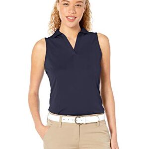 PGA TOUR Women’s Standard Sleeveless Airflux Golf Polo Shirt, Peacoat, Large