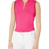 CQC Women’s Golf Tennis Sleeveless Polo Shirts Quick Dry Athletic Tank Tops UPF 50+ Black M