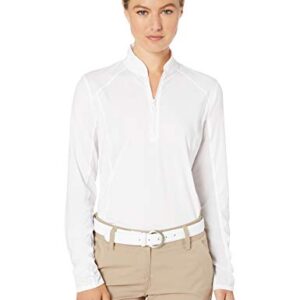 PGA TOUR Women’s 1/4 Zip Long Sleeve Sun Protection Shirt, Bright White, M