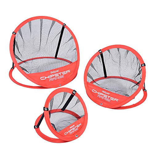 GoSports CHIPSTER Range – 3 Piece Golf Chipping Practice Net Target System with Carrying Case, Red