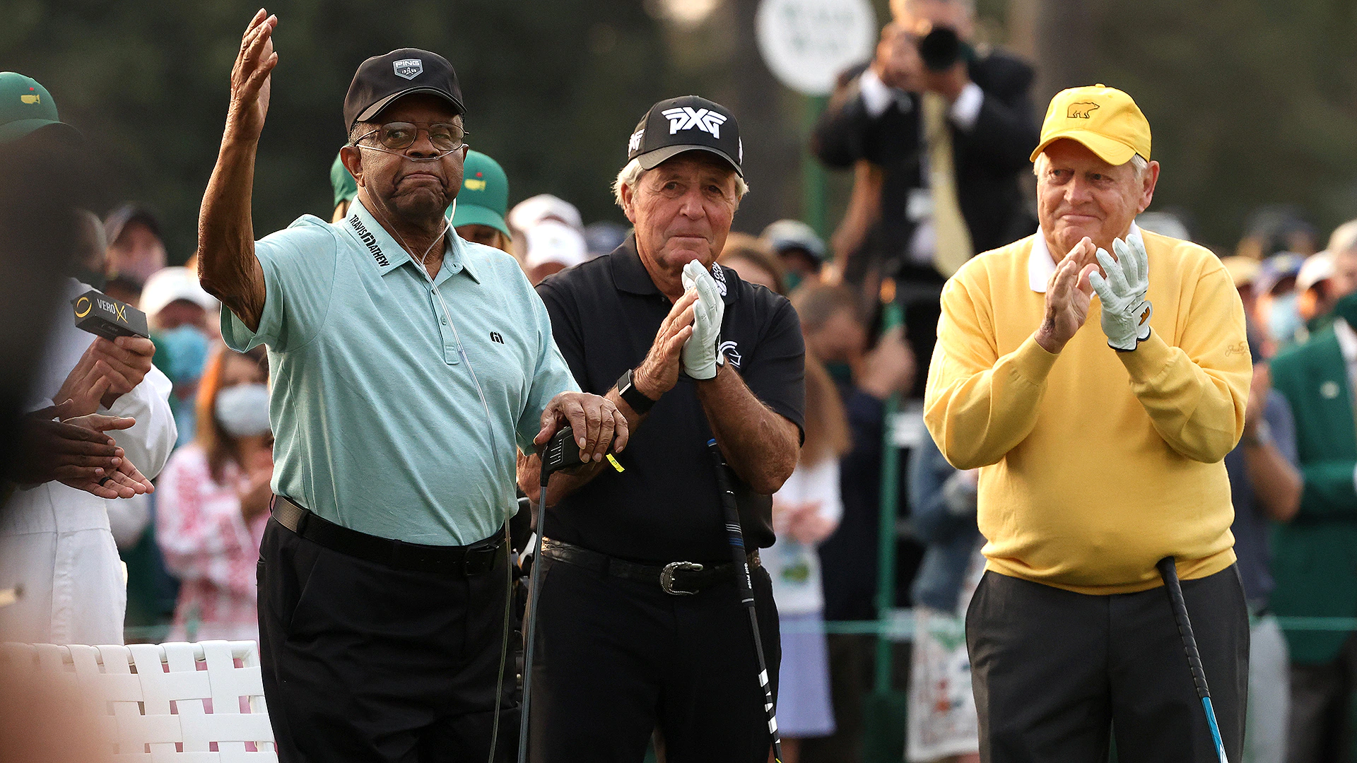 2021 Masters: Emotional Lee Elder joins Gary Player, Jack Nicklaus on first tee at Masters