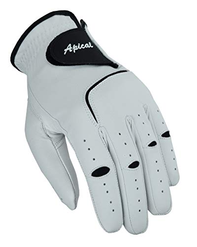 Apical Premium Leather Golf Glove Stable Grip Mens Golf Gloves Durable Value Pack (Pack of 3) Genuine Cabretta Leather Golf Gloves Men Left Hand (Regular Sizes) (Large, Left Handed)