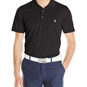 IZOD Men’s Performance Golf Grid Polo, Black, X-Large