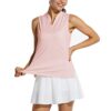 CQC Women’s Golf Polo Shirts Short Sleeve Shirts UPF 50+ Sun Protection Athletic Tennis Tops Quick Dry White XL