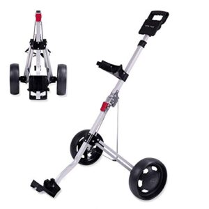 How True 2 Wheel Foldable Golf Push Cart Collapsible Golf Trolley Push Pull Golf Cart