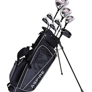 Aspire XD1 Teenager Complete Golf Set Includes Driver, Fairway, Hybrid, 7, 8, 9, Wedge Irons, Putter, Stand Bag, 3 HC’S Teen Ages 13-16 Right Hand – Height 5’1″ – 5’6″