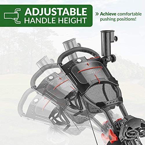 caddytek 3 Wheel Golf Push Cart – Deluxe Quad-Fold Compact Push & Pull Folding Caddy Trolley – Caddylite 15.3 V2
