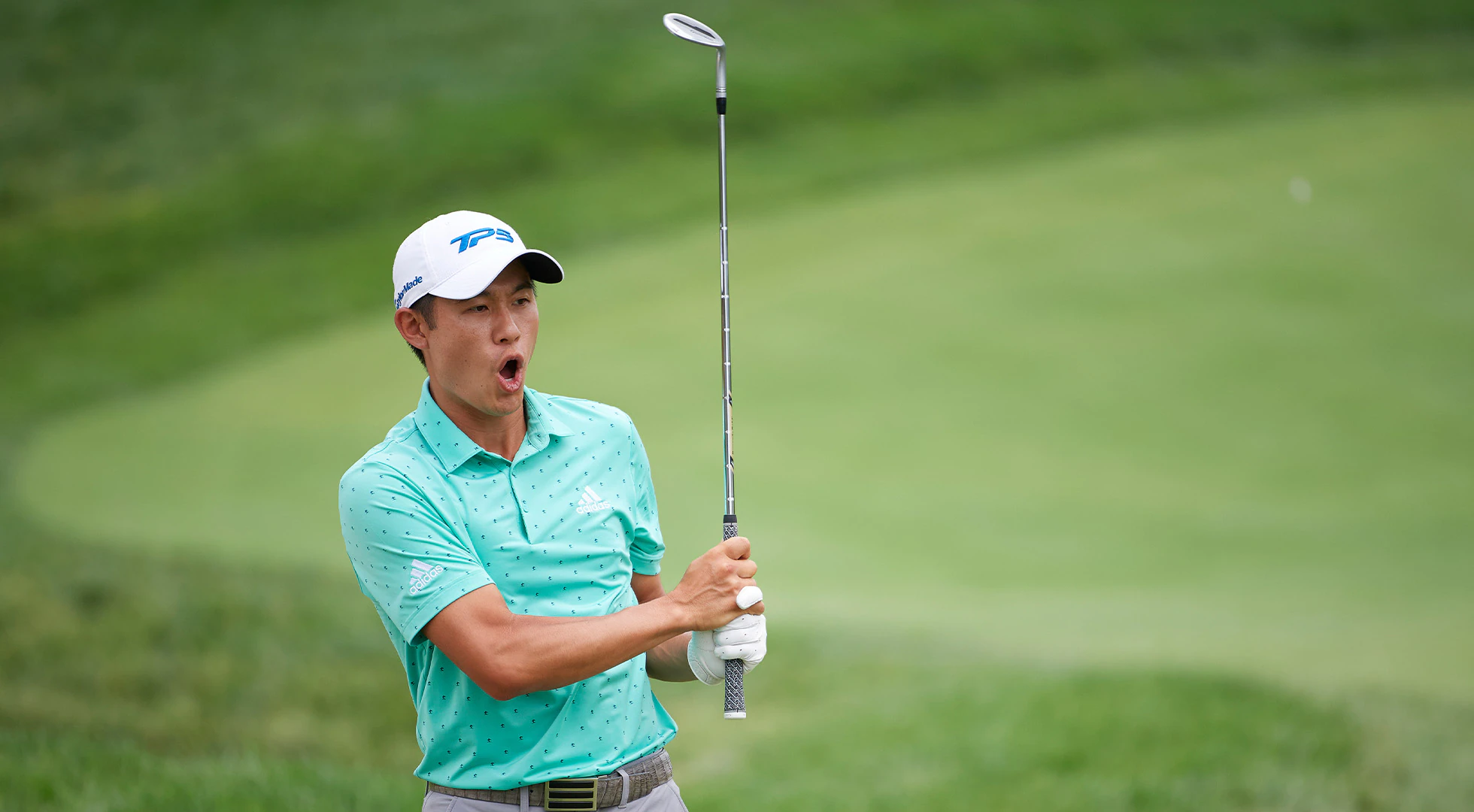 Watch: Collin Morikawa is all of us when he whiffs on rough shot at the Memorial