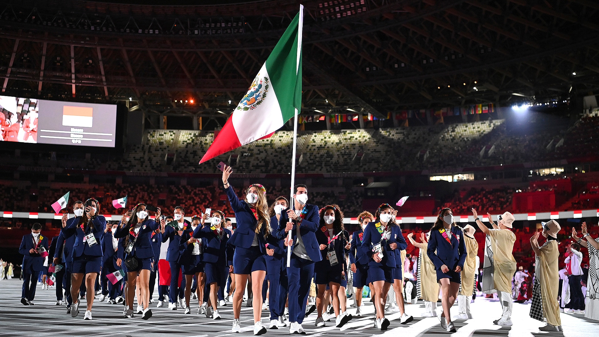 Gaby Lopez carries flag for Mexico in Olympics’ Opening Ceremony