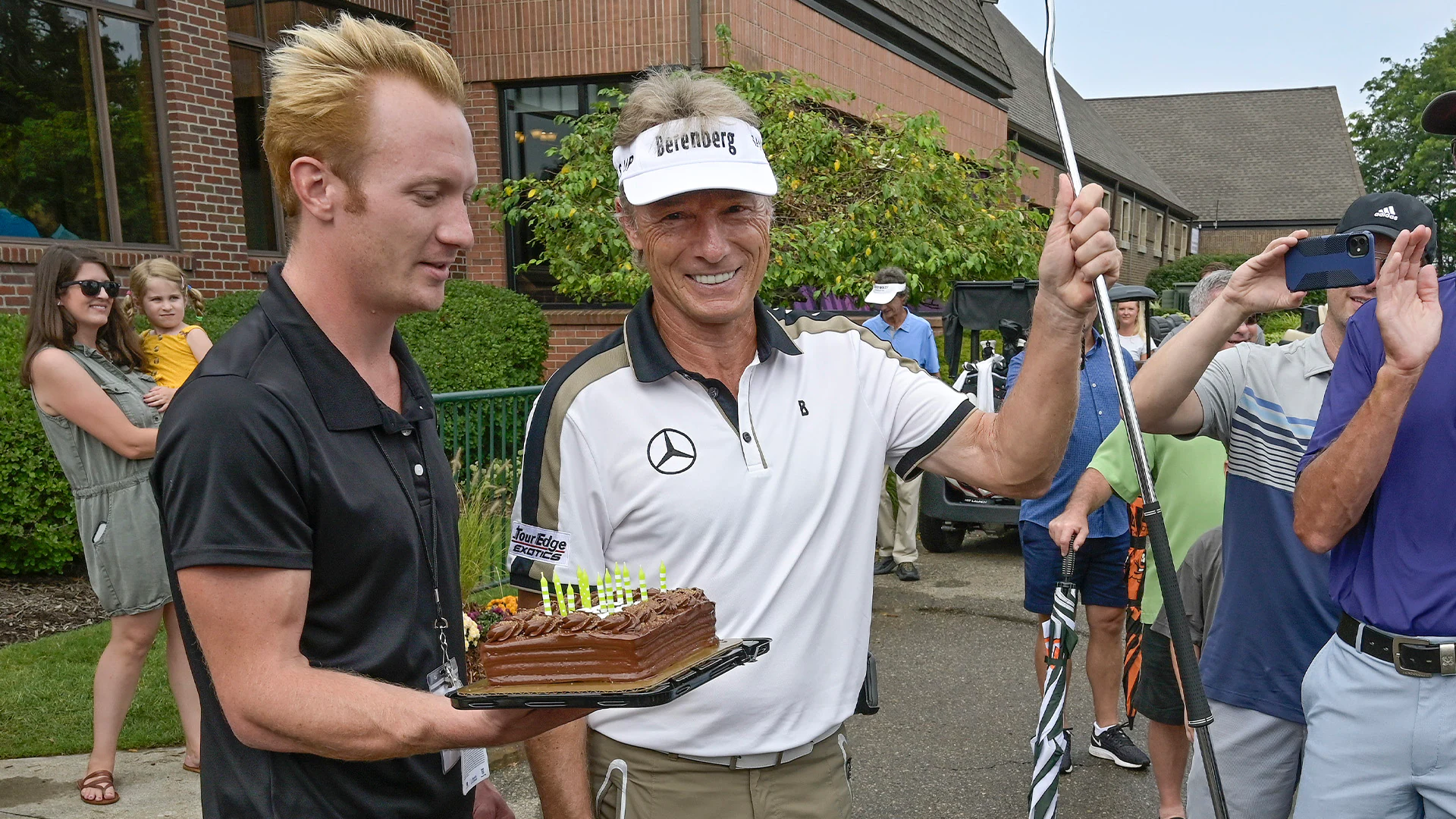 At suspended Ally Challenge, Bernhard Langer shoots age on birthday for lead