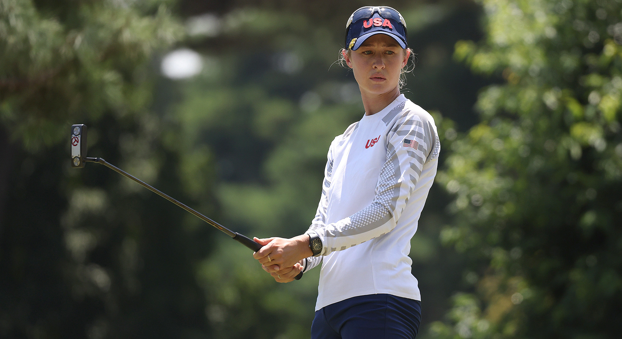 Nelly Korda displays ‘fight’ and a steady putter to maintain Olympics lead