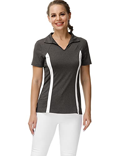 Women’s Golf Shirt UPF 50+ Sun Protection Quick-Dry Moisture Wicking Workout Training T-Shirts Large Deep Grey