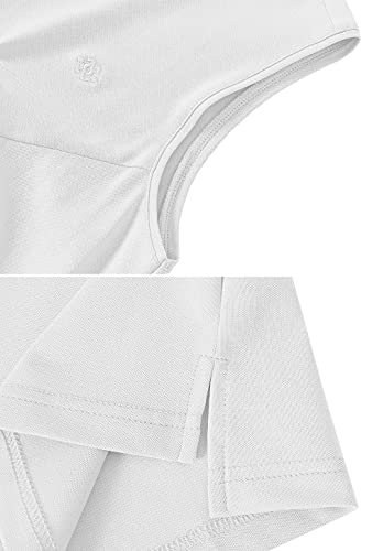 Women’s Sleeveless Golf Polo Shirts Moisture Wicking Ladies Tops UV Sun Protection Sport Athletic Shirts for Tennis White
