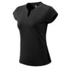 BASUDAM Women’s Golf Polo Shirts V-Neck Sleeveless Collarless Tennis Athletic Shirts Quick Dry Black L