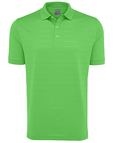 Callaway Men’s Basic Short Sleeve Opti-Vent Open Mesh Polo Golf Shirt, Vibrant Green, Large