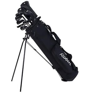 Robin Golf The Essentials Men’s Set – Complete Right-Handed Golf Clubs for Men 5’6″-6’2″, Matte Black
