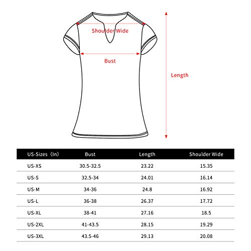 ANIVIVO Tennis Shirts for Women Short Sleeves, Solid Golf T Shirts V-Neck Running Shirts Golf(Black,L)