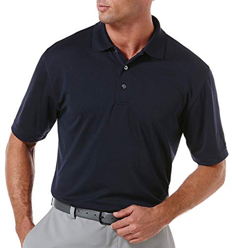 PGA TOUR Men’s Airflux Short Sleeve Solid Golf Polo-Shirts, True Navy, XL