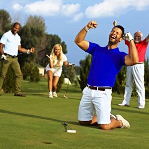 OKEY Mens Short Sleeve Breathable Cotton Polo/Golf Shirt – Blue Small