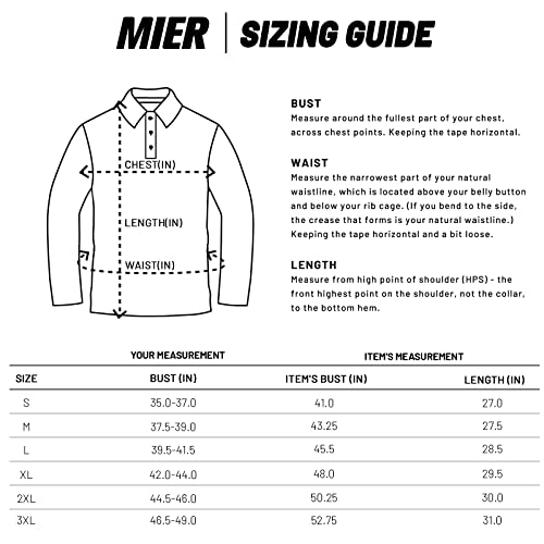 MIER Men’s Long Sleeve Golf Polo Shirts Quick Dry Collared Athletic T-Shirts, UV Sun Protection & Super Soft, Heather Grey, L