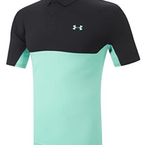 Under Armour Golf Performance Polo 2.0 Color Block Black/Radial Turquoise LG