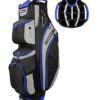 Founders Club Franklin Golf Push Cart Bag -Riding Cart Bag -Full Bag Rain Cover -Secure Push Cart Base -Light Weight -15 Way Full Length Divider-External Putter Tube-Embroidery Panel (Blue)