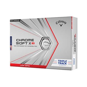 2021 Callaway Chrome Soft X LS Golf Balls (One Dozen) White Triple Track
