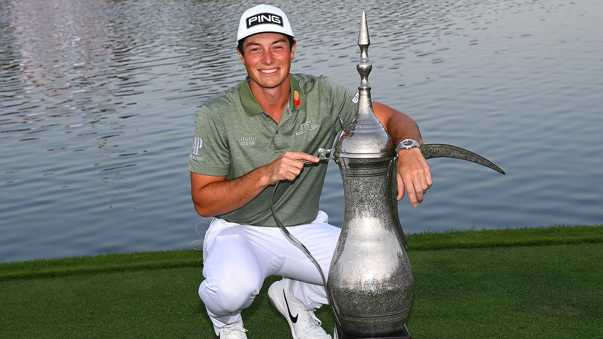 Viktor Hovland continues winning run with playoff victory in Dubai Desert Classic