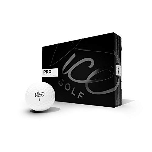 Vice Golf PRO Plus 2020 | 12 Golf Balls | Features: 4-Piece cast Urethane, Maximum Distance, Reduced Driver Spin | More Colors: NEON Lime/RED | Profile: Designed for Advanced Golfers